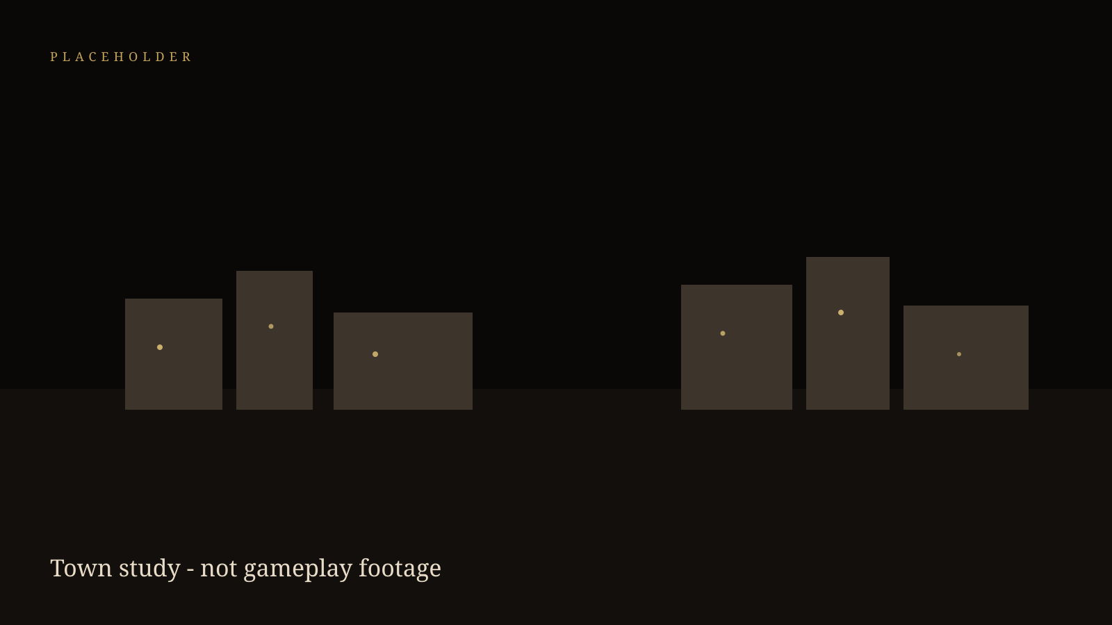 Placeholder atmosphere study: a night post-town suggested with lantern light. Not gameplay footage.